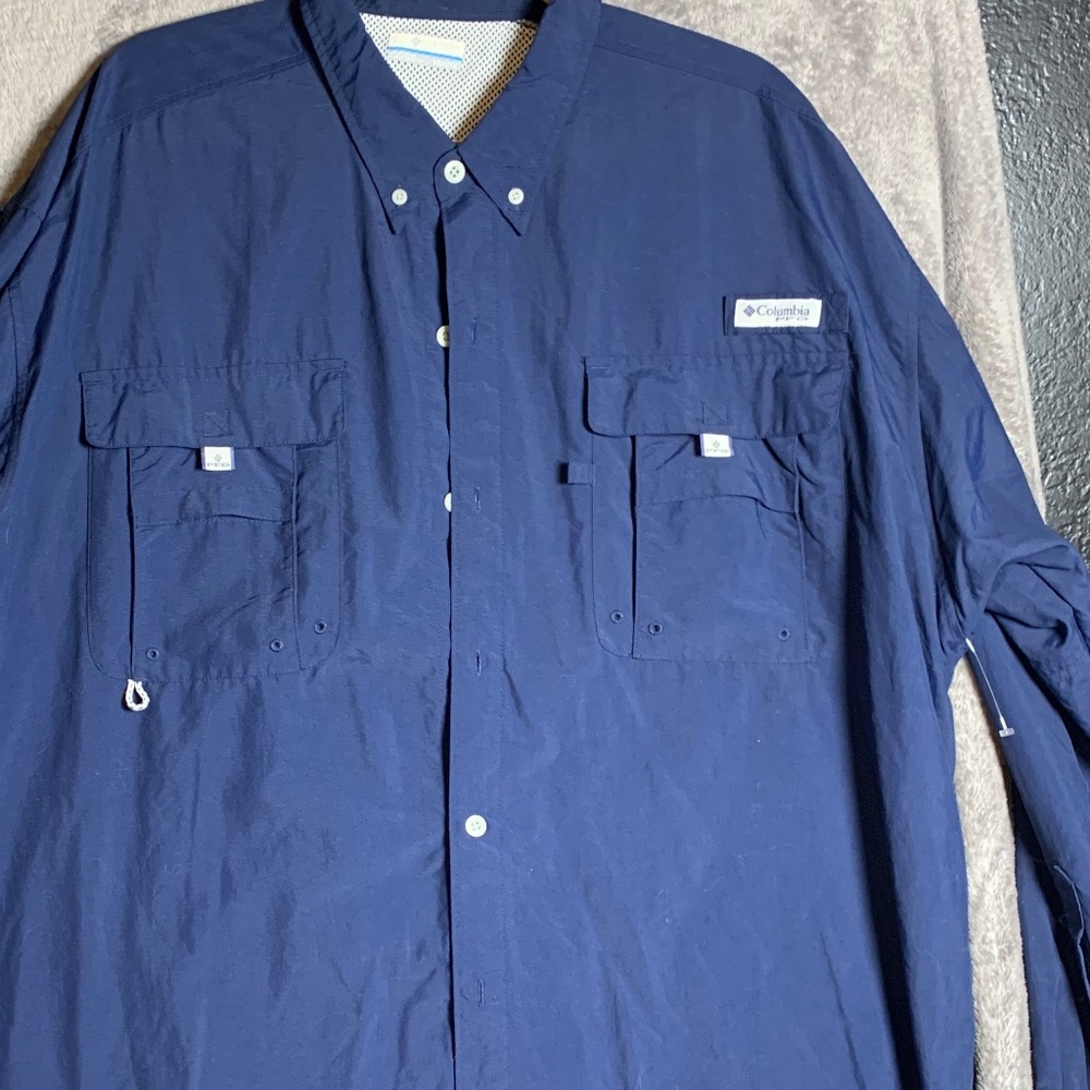 Columbia PFG longsleeved sportswear shirt blue size XXL Omni shade